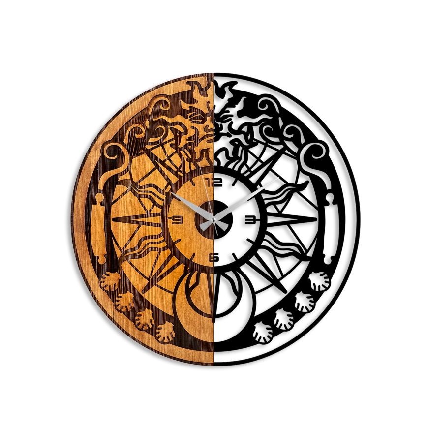 Ceas de perete d. 56 cm 1xAA lemn/metal