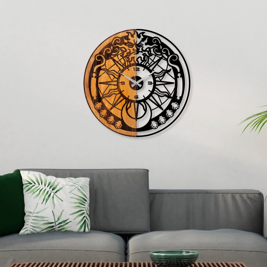 Ceas de perete d. 56 cm 1xAA lemn/metal