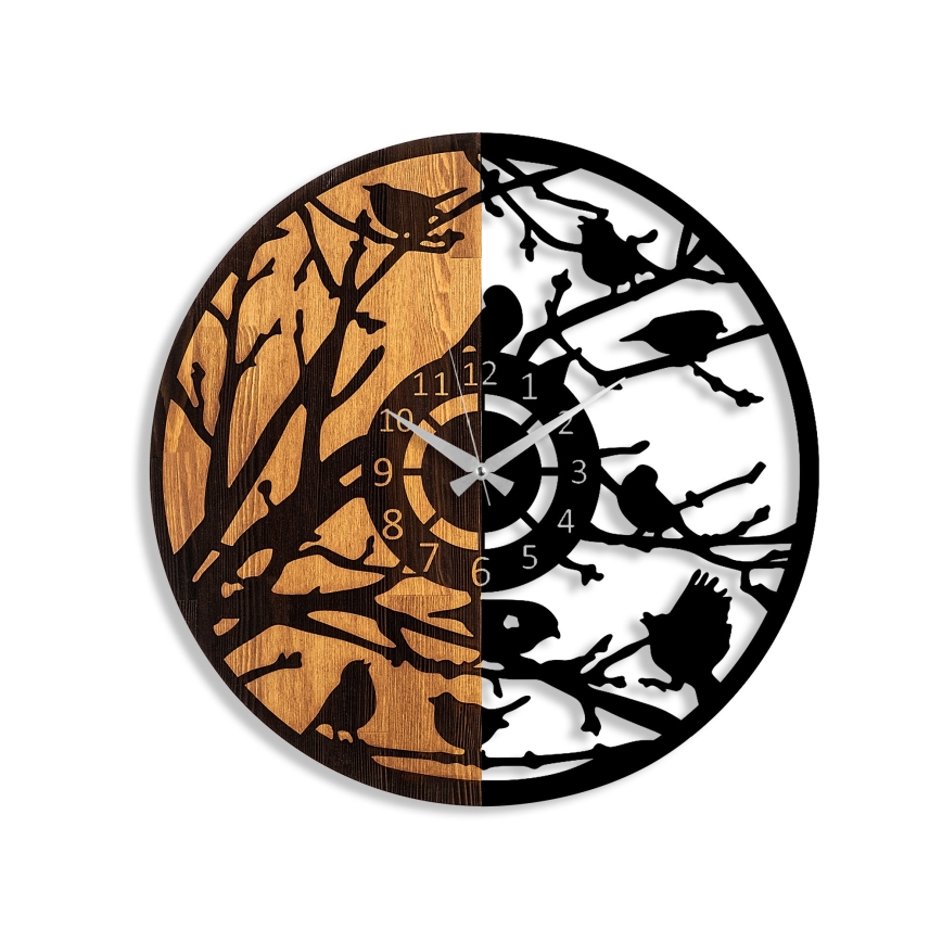 Ceas de perete d. 56 cm 1xAA lemn/metal