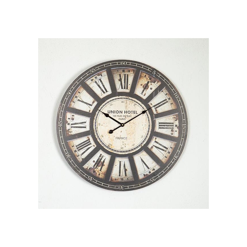 Ceas de perete, funcționează cu 1x AA, Ø 58,2 cm, negru/bej
