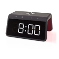 Ceas deșteptător cu ecran LCD și încărcător wireless 15W/5V 1xCR2032 negru