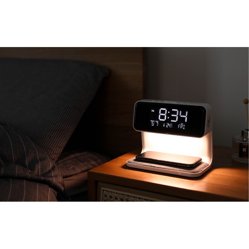 Ceas deșteptător LED cu încărcare fără fir LED/16,5W/12V