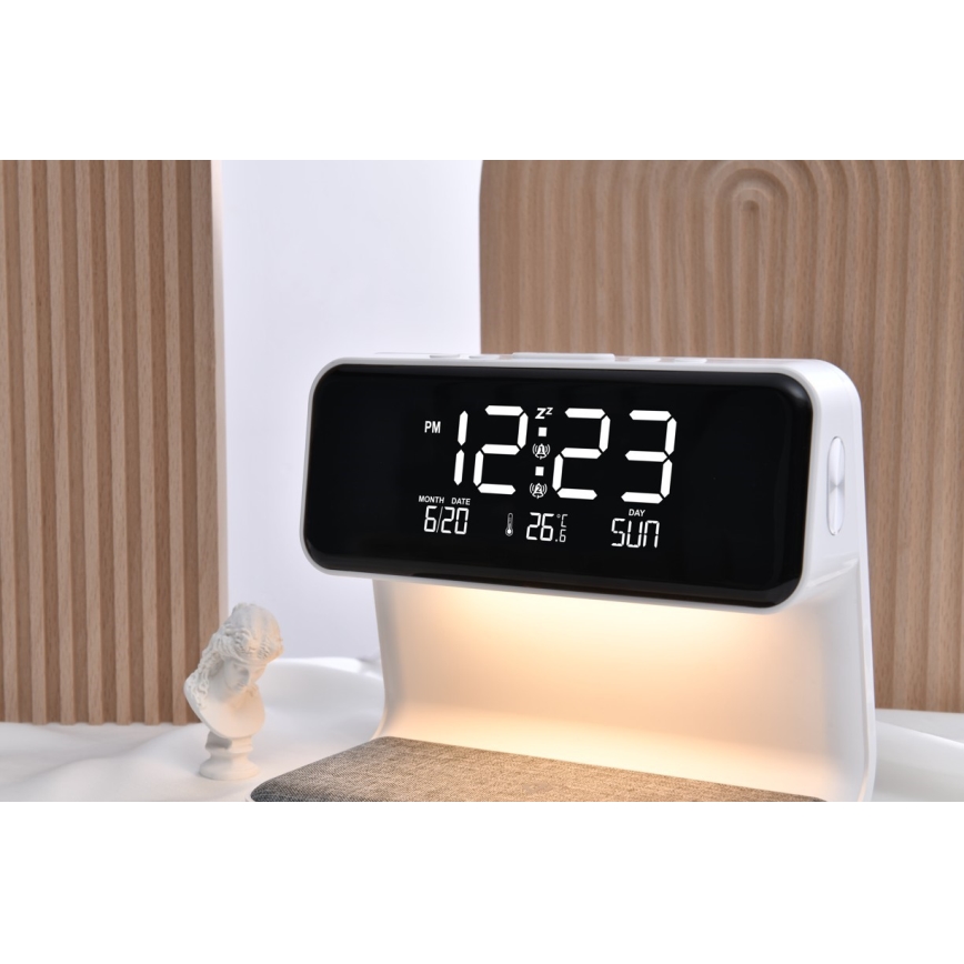Ceas deșteptător LED cu încărcare fără fir LED/16,5W/12V