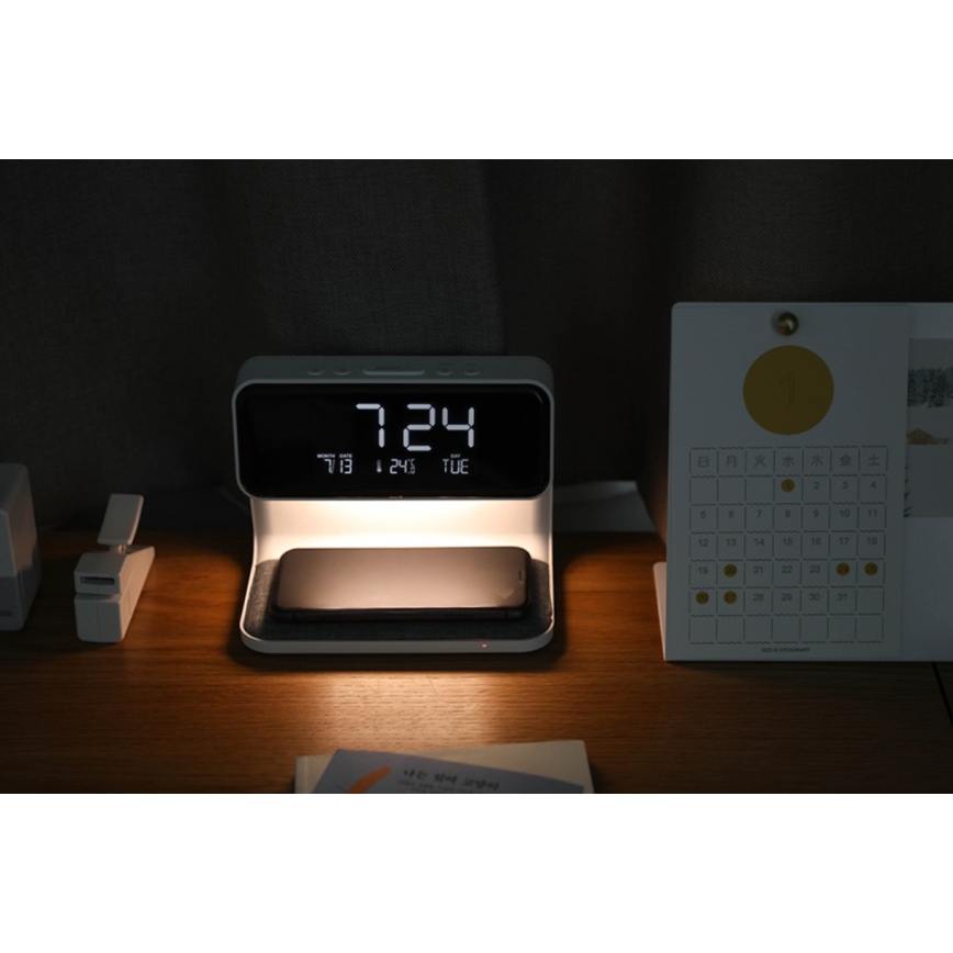 Ceas deșteptător LED cu încărcare fără fir LED/16,5W/12V