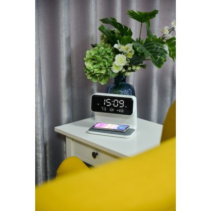Ceas deșteptător LED cu încărcare fără fir LED/16,5W/12V