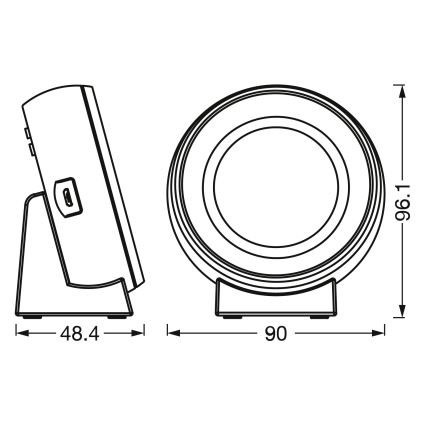 Osram - Ceas digital cu iluminare NIGHTLUX LED/0,3W/5V 1000mAh 3000/4000/6500K alb