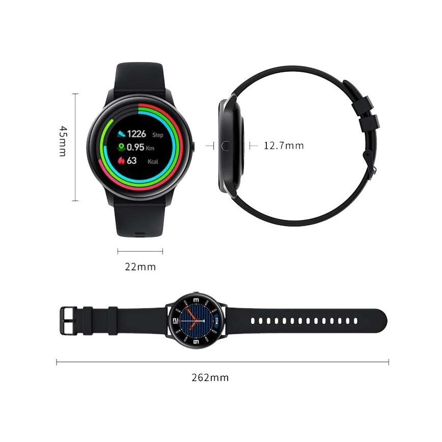 Ceas inteligent Xiaomi IMILAB Bluetooth KW66 IP68 negru