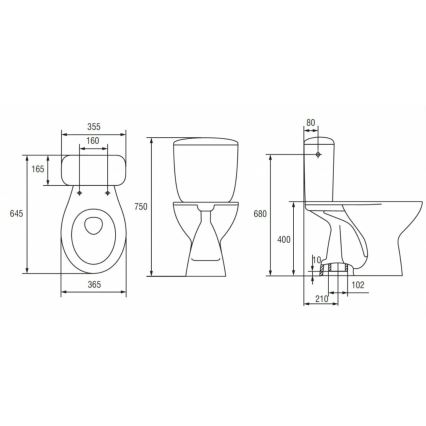 Cersanit K08-029 - Vas WC stativ cu capac PRESIDENT, ceramică, alb