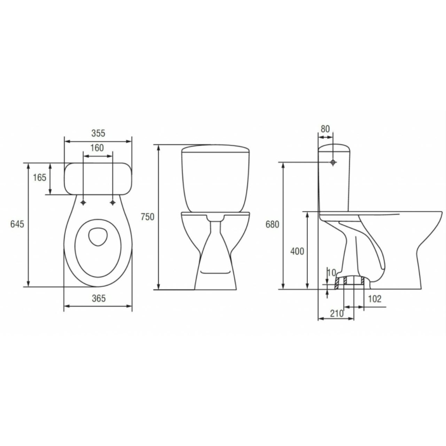 Cersanit K08-029 - Vas WC stativ cu capac PRESIDENT, ceramică, alb