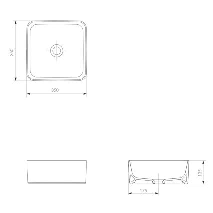 Cersanit K114-007-ECO - Lavoar pentru blat CREA 35x35 cm ceramică/alb lucios