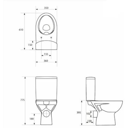 Cersanit K27-062 - Vas WC pe pardoseală PARVA, ceramică, alb