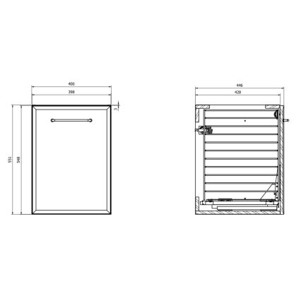 Cersanit S1022-011 - Dulap de baie suspendat cu coș pentru rufe MILLE 40x55x45 cm alb