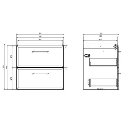 Cersanit S1021-003 - Dulap de baie suspendat sub lavoar MILLE 60x45 cm mentă