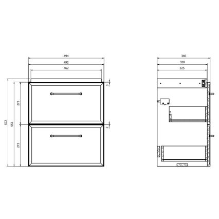 Cersanit S1021-005 - Dulap suspendat MILLE SLIM pentru lavoar, 50x35 cm, alb