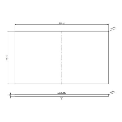 Cersanit S1021-014 - Blat superior pentru mobilier cu lavoar MILLE 80x45 cm, negru