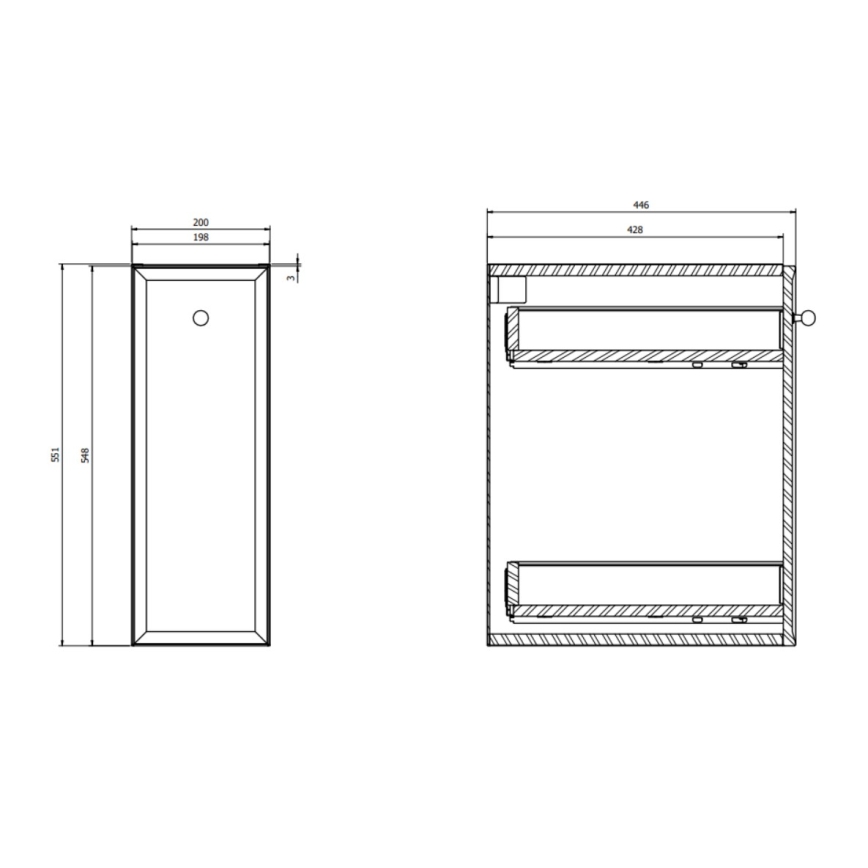 Cersanit S1022-008 - Dulap suspendat de baie MILLE 20x45 cm, mentă