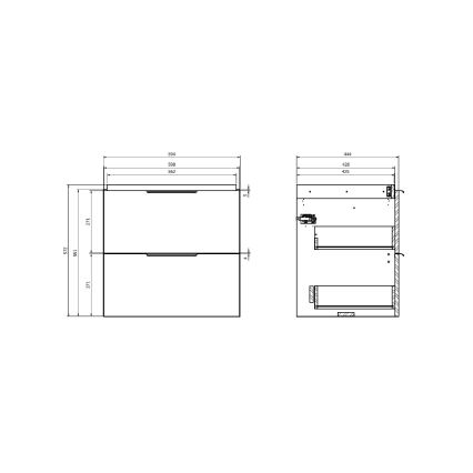Cersanit S598-045-DSM - Corp suspendat pentru lavoar MALIKA, 60x45 cm, stejar