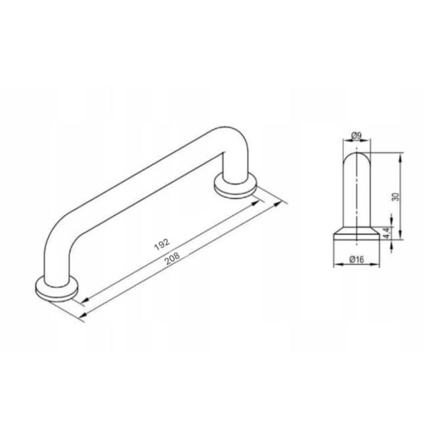 Cersanit S599-0183 - Mâner pentru mobilier MILLE 20x3 cm crom lucios