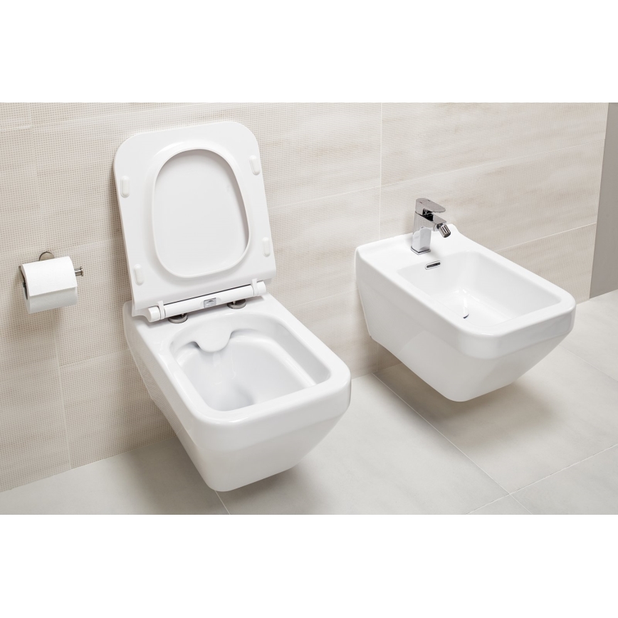 Cersanit S701-213-ECO - Vas WC suspendat CREA cu capac, ceramică/albă