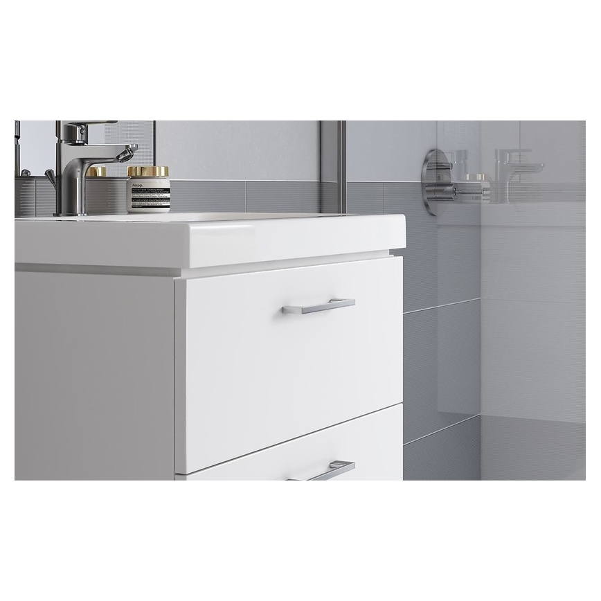 Cersanit S801-149-DSM - Dulap de baie suspendat cu lavoar LARA, 80 x 46 x 45 cm, alb