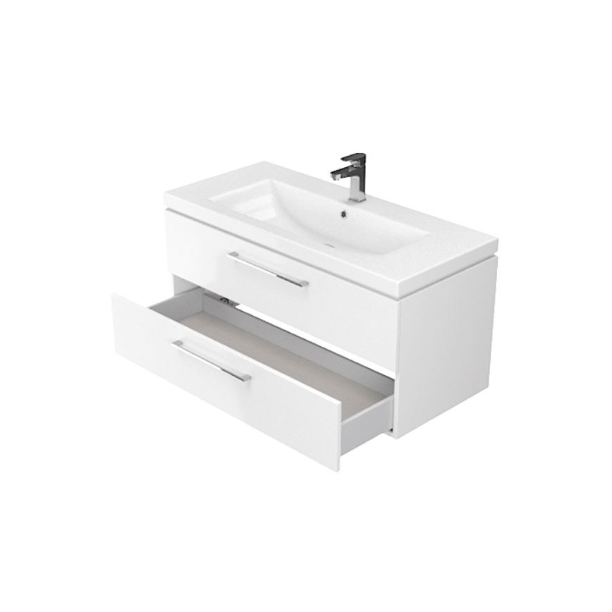 Cersanit S801-149-DSM - Dulap de baie suspendat cu lavoar LARA, 80 x 46 x 45 cm, alb