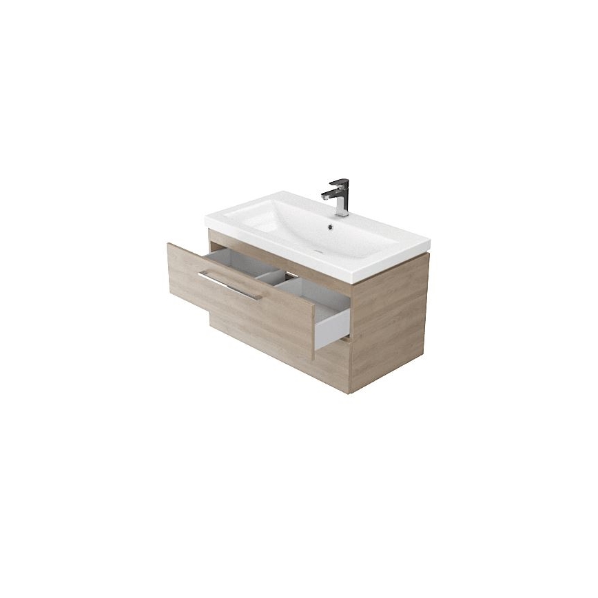 Cersanit S801-154-DSM - Dulap suspendat de baie cu lavoar LARA, 80 x 46 x 45 cm, nuc