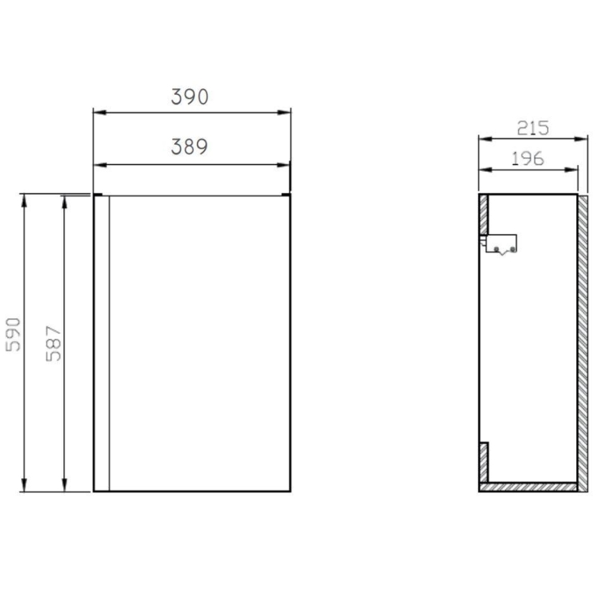 Cersanit S801-218-DSM - Dulap suspendat pentru baie cu lavoar MODUO SLIM 40x22 cm alb lucios