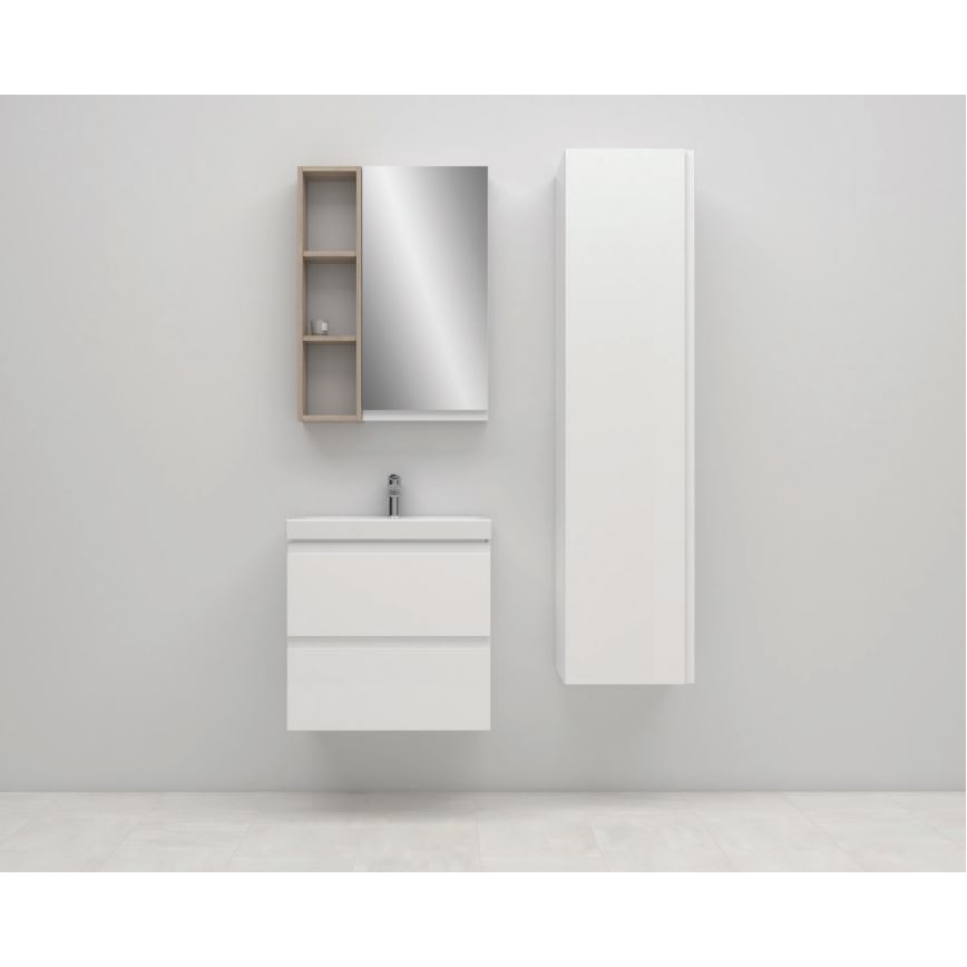 Cersanit S801-223-DSM - Dulap suspendat pentru baie cu lavoar MODUO 60x57x45 cm alb lucios