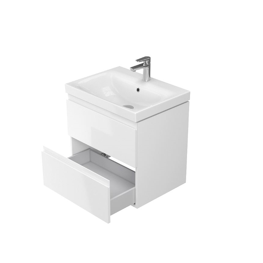 Cersanit S801-223-DSM - Dulap suspendat pentru baie cu lavoar MODUO 60x57x45 cm alb lucios