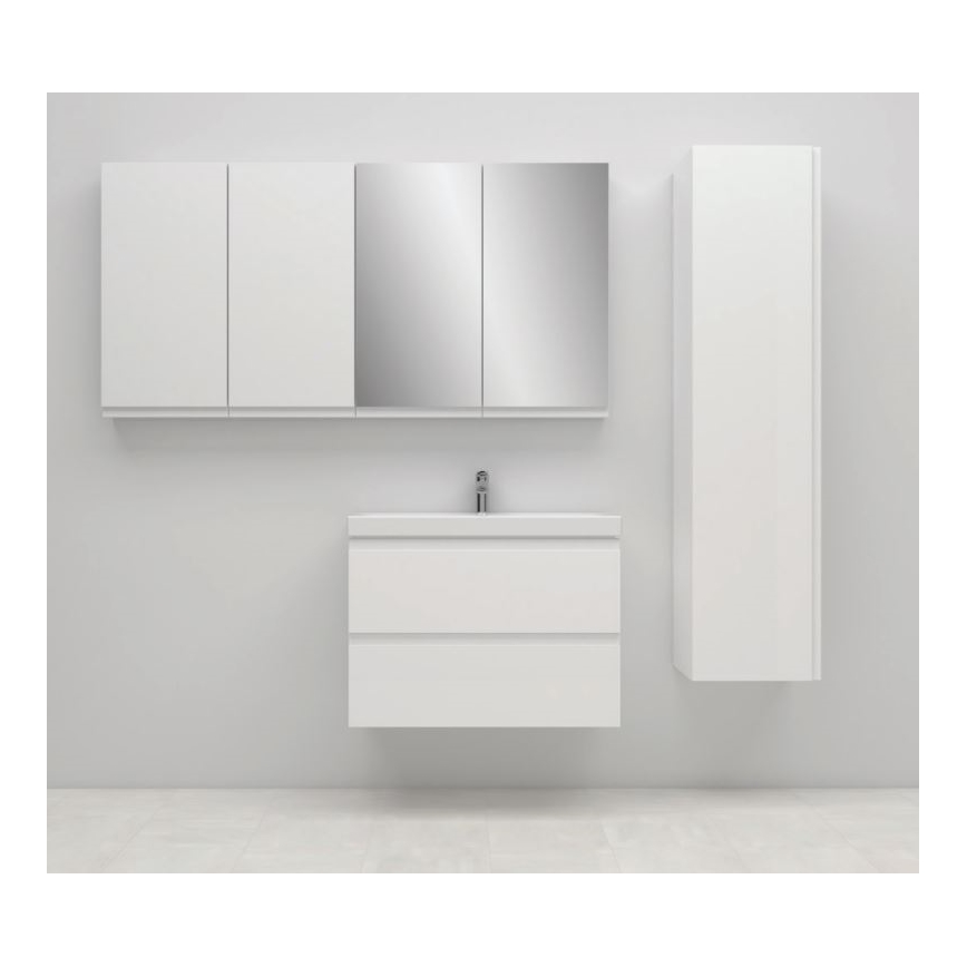 Cersanit S801-225-DSM - Dulap suspendat de baie cu lavoar MODUO SLIM, 80x38 cm, alb lucios