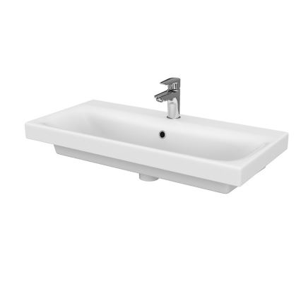 Cersanit S801-225-DSM - Dulap suspendat de baie cu lavoar MODUO SLIM, 80x38 cm, alb lucios
