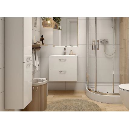 Cersanit NIKO S801-309-DSM - Dulap de baie suspendat cu lavoar, 60x50x45 cm, alb