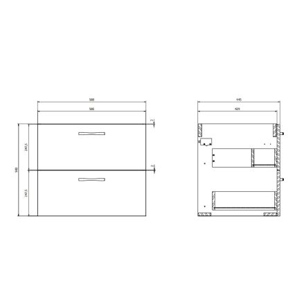 Cersanit NIKO S801-309-DSM - Dulap de baie suspendat cu lavoar, 60x50x45 cm, alb