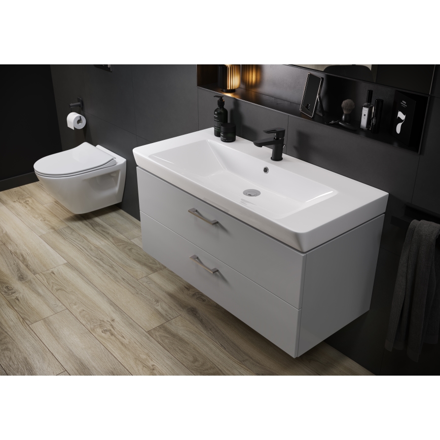 Cersanit S801-338-DSM - Dulap suspendat pentru baie cu lavoar LARA 80x46x45 cm alb
