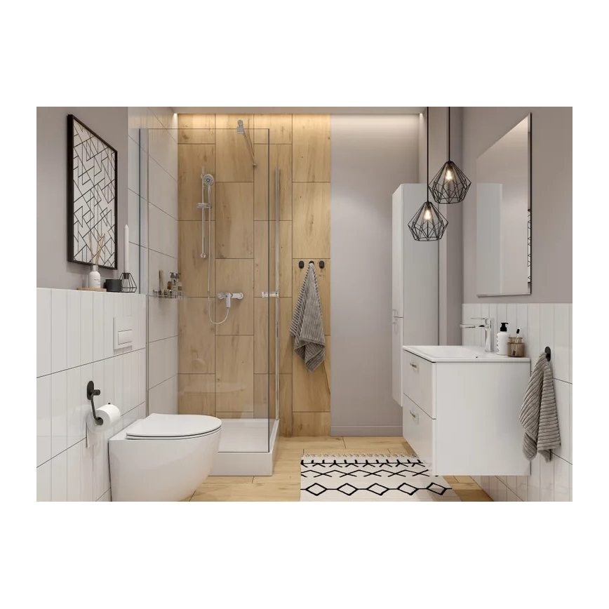 Cersanit S801-538 - Dulap suspendat pentru baie cu lavoar NIKO 80x50x45 cm alb