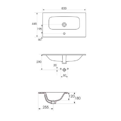 Cersanit S801-538 - Dulap suspendat pentru baie cu lavoar NIKO 80 x 45 cm, alb