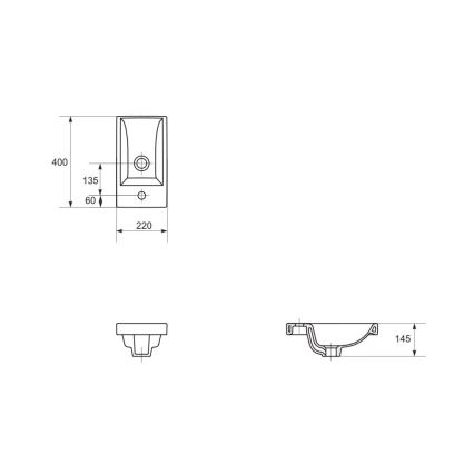Cersanit S801-570 - Dulap suspendat pentru baie MILLE cu lavoar, 40 x 22 cm, verde mentă
