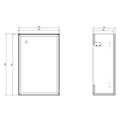 Cersanit S801-570 - Dulap suspendat de baie cu lavoar MILLE 40x62x22 cm, culoare mentă