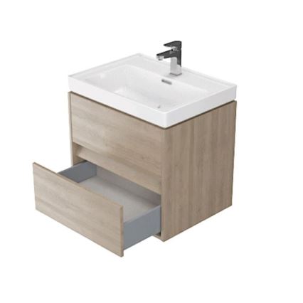 Cersanit S924-008 - Dulap suspendat sub lavoar CREA 60x54x45 cm, stejar