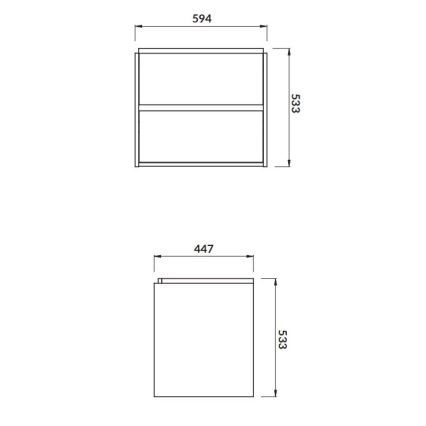 Cersanit S924-008 - Dulap suspendat sub lavoar CREA 60x54x45 cm, stejar