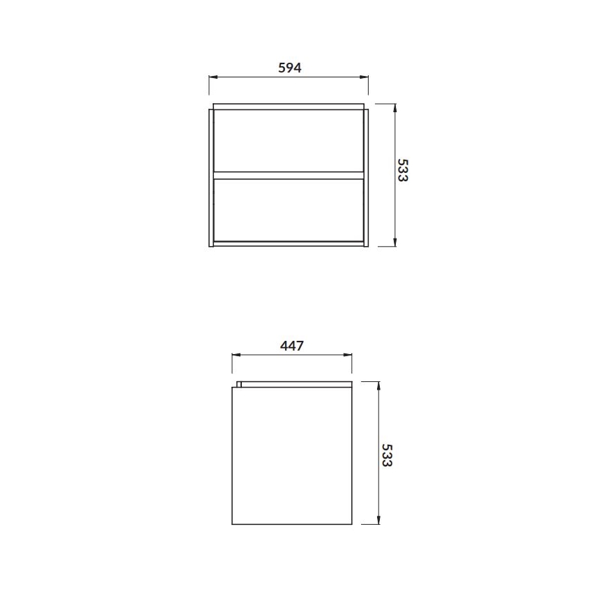 Cersanit S924-008 - Dulap suspendat sub lavoar CREA 60x54x45 cm, stejar