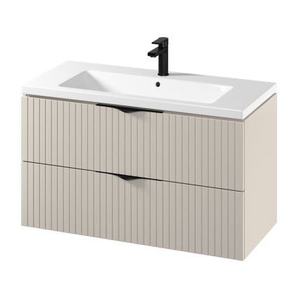 Cersanit S801-548 - Dulap suspendat pentru baie TIRSO cu lavoar, 100x60x45 cm, bej