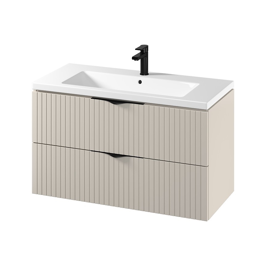 Cersanit S801-548 - Dulap suspendat pentru baie TIRSO cu lavoar, 100x60x45 cm, bej