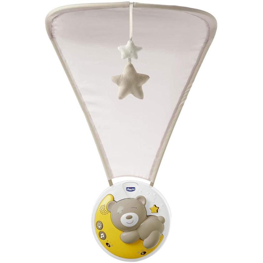 Chicco - Proiector muzical 3în1 NEXT2MOON pentru pătuț, 3xAA, gri