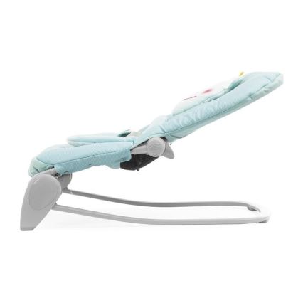 Chicco - Șezlong BALLOON Froggy pentru bebeluși, cu vibrații și melodii, 2xAA + 1xLR20, albastru