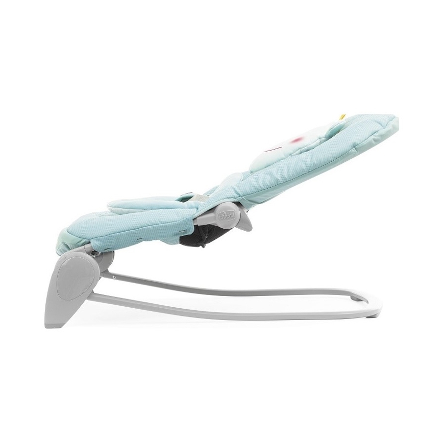 Chicco - Șezlong BALLOON Froggy pentru bebeluși, cu vibrații și melodii, 2xAA + 1xLR20, albastru