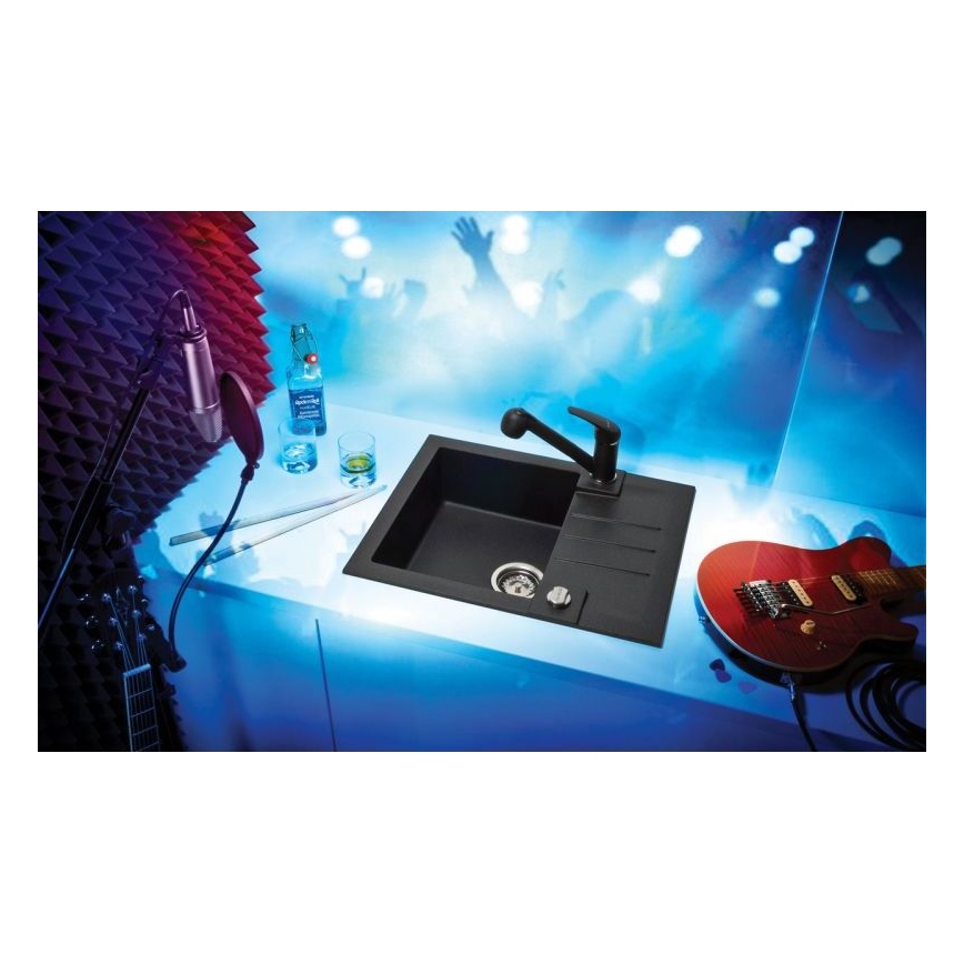 Chiuvetă de bucătărie ALVEUS 1090951 ROCK 59,5x47,5 cm negru