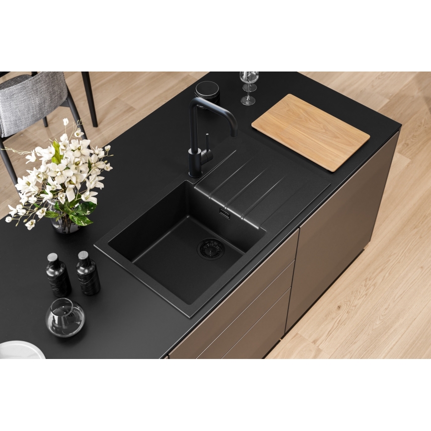 Chiuvetă de bucătărie ALVEUS 1148160 CADIT 86x50 cm negru