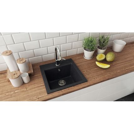Chiuvetă de bucătărie ALVEUS 1149113 GEM 50x50 cm negru