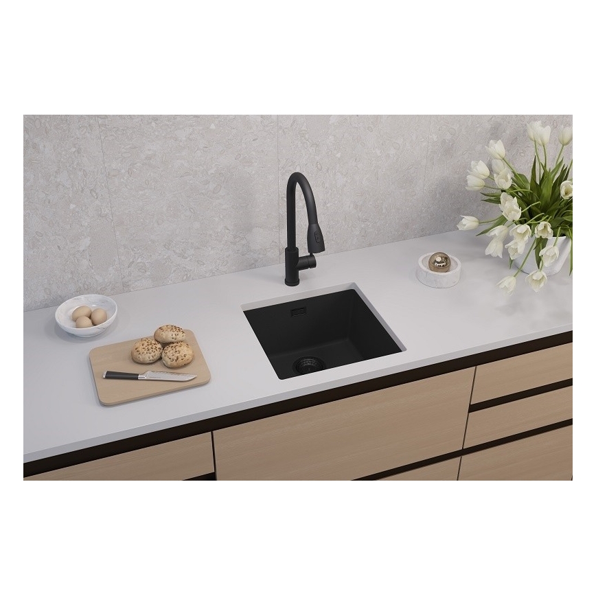 Chiuvetă de bucătărie ALVEUS 1150048 OMNI 45x45 cm negru mat